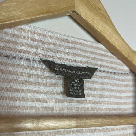 TOMMY BAHAMA Beachy Boho Linen Stripe Tunic Top - Picture 6 of 10